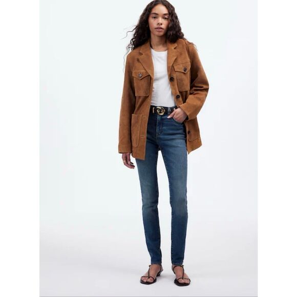 Madewell 10” High Rise Skinny Crop Stretch Jeans Medium Blue Size 27 - Picture 1 of 6